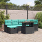 Conjunto de sofás de jardín 7 pcs Gris ratán sintético