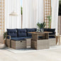 7-Piece Gray Poly Rattan Garden Sofa Set