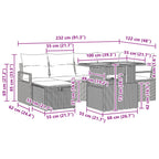 Conjunto de sofás de jardín 7 pcs Gris ratán sintético
