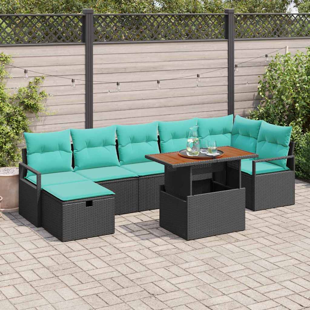 Conjunto de sofás de jardín 8 pcs Gris ratán sintético