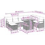 Conjunto de sofás de jardín 9 pcs Gris ratán sintético