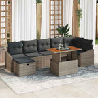 Conjunto de sofás de jardín 8 pcs Gris ratán sintético