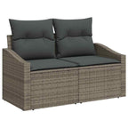 Conjunto de sofás de jardín 8 pcs Gris ratán sintético