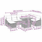 Conjunto de sofás de jardín 9 pcs Beige ratán sintético