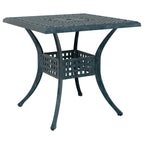 Conjunto de Comedor de Jardín 3 pcs Verde Aluminio