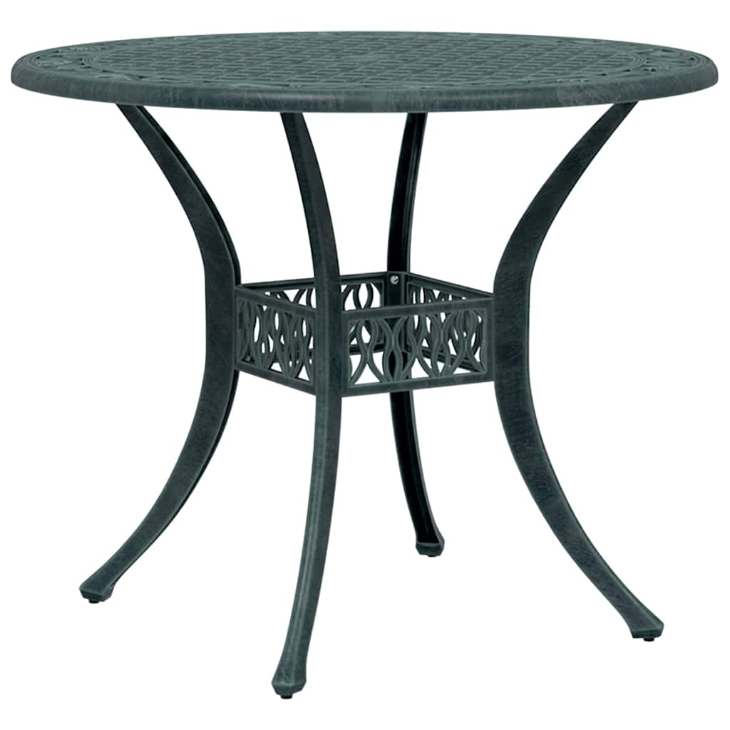 Conjunto de Comedor de Jardín 3 pcs Verde Aluminio