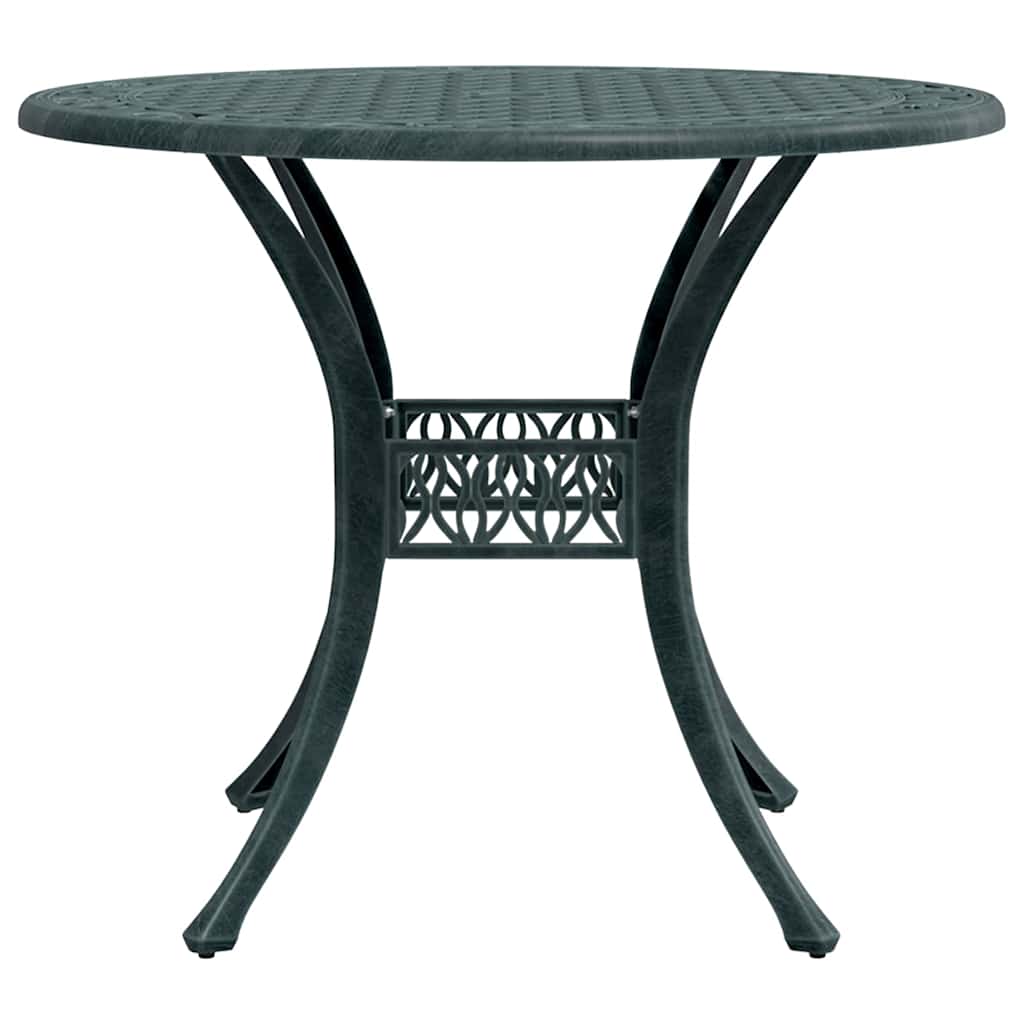 Conjunto de Comedor de Jardín 3 pcs Verde Aluminio