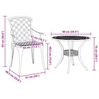 Conjunto de Comedor de Jardín 3 pcs Verde Aluminio