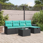 Conjunto de sofá de jardín con cojín 5 pcs Poliratán