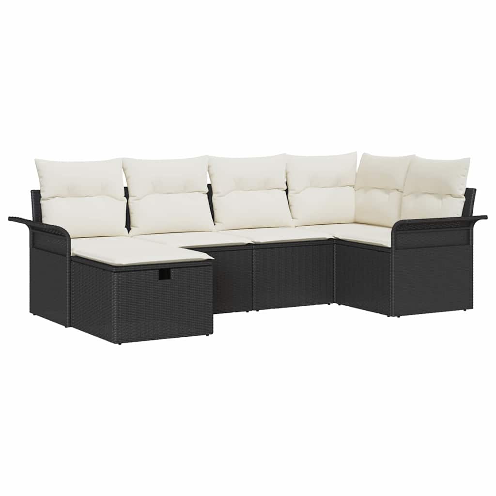 Conjunto de sofá de jardín con cojín 6 pcs Poliratán