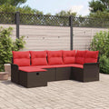 Conjunto de sofá de jardín con cojín 6 pcs Poliratán