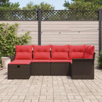 Conjunto de sofá de jardín con cojín 6 pcs Poliratán