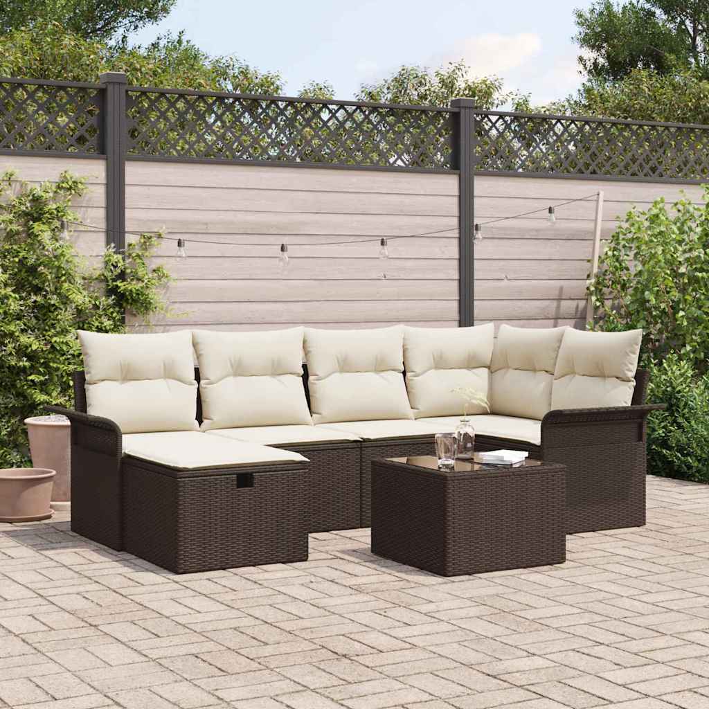 Conjunto de sofá de jardín con cojín 6 pcs Poliratán