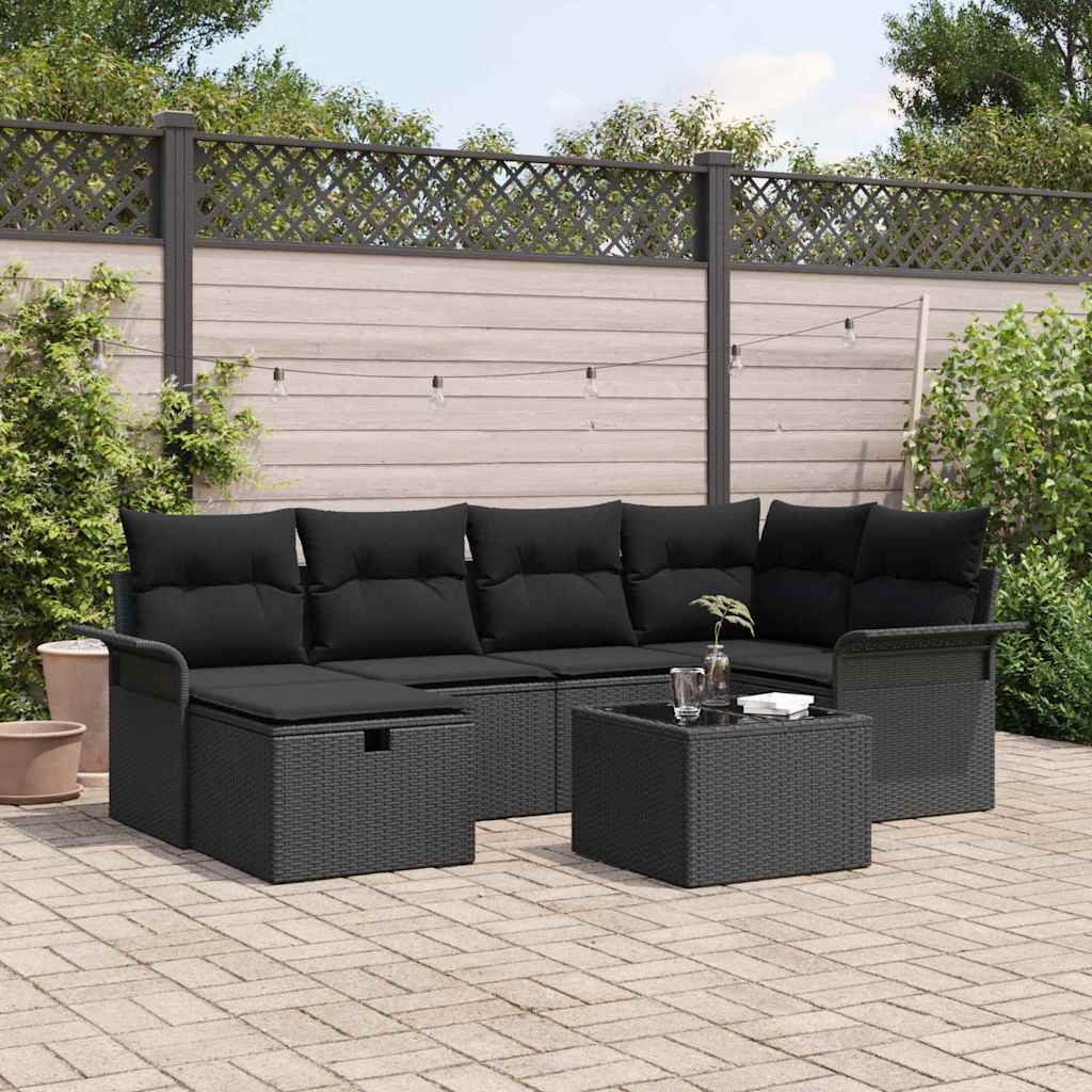 Conjunto de sofá de jardín con cojín 6 pcs Poliratán
