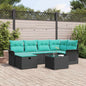 Conjunto de sofá de jardín con cojín 6 pcs Poliratán