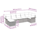 Conjunto de sofá de jardín con cojín 7 pcs Beige Poliratán