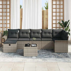 Conjunto de sofá de jardín con cojín 8 pcs Gris Poliratán