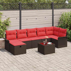 Conjunto de sofá de jardín con cojín 8 pcs Poliratán