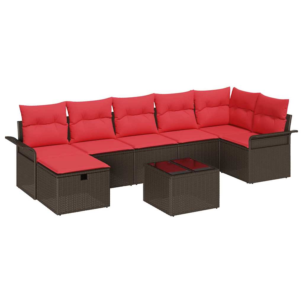 Conjunto de sofá de jardín con cojín 8 pcs Poliratán
