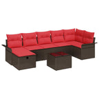 Conjunto de sofá de jardín con cojín 8 pcs Poliratán