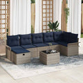 Conjunto de sofá de jardín con cojín 8 pcs Gris Poliratán