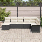 Conjunto de sofá de jardín con cojín 8 pcs Negro Poliratán