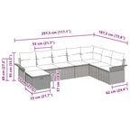 Conjunto de sofá de jardín con cojín 8 pcs Negro Poliratán