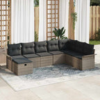 Conjunto de sofá de jardín con cojín 8 pcs Gris claro Poliratán