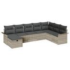 Conjunto de sofá de jardín con cojín 8 pcs Gris claro Poliratán