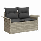Conjunto de sofá de jardín con cojín 8 pcs Gris claro Poliratán