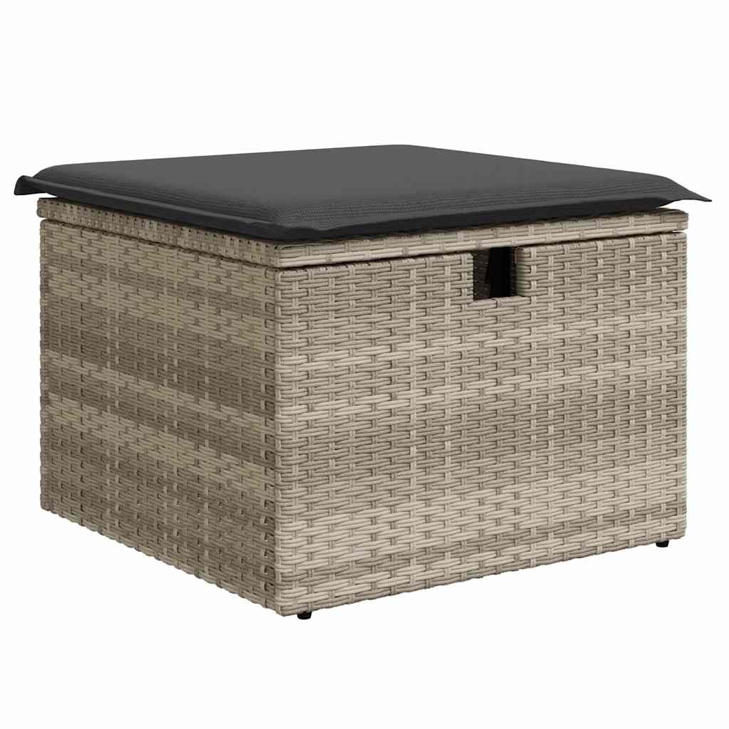 Conjunto de sofá de jardín con cojín 8 pcs Gris claro Poliratán