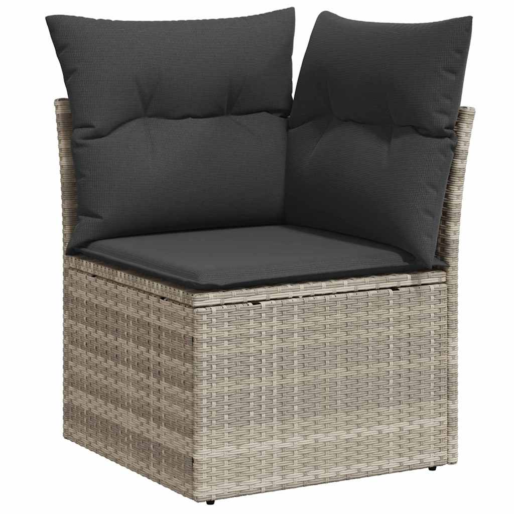 Conjunto de sofá de jardín con cojín 8 pcs Gris claro Poliratán