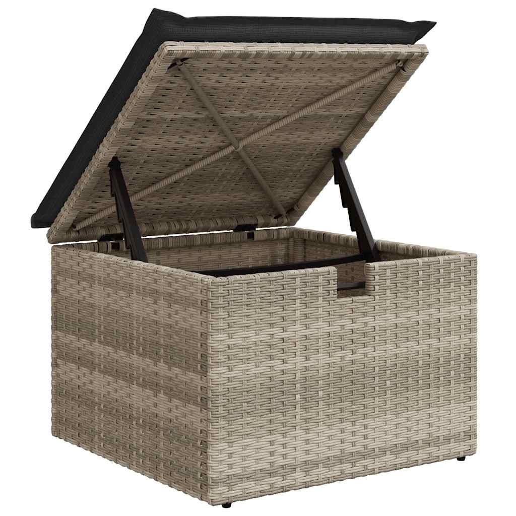 Conjunto de sofá de jardín con cojín 8 pcs Gris claro Poliratán