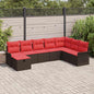 Garden Sofa Set with Cushions 8 pcs Black Poly Rattan