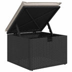 Conjunto de sofá de jardín con cojín 7 pcs Negro Poliratán