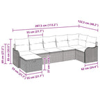 Conjunto de sofá de jardín con cojín 7 pcs Beige Poliratán