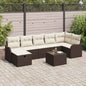 7-piece Garden Sofa Set with Cushions Beige Poly Rattan