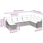 Conjunto de sofá de jardín con cojín 8 pcs Beige Poliratán