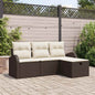Conjunto de sofá de jardim 4 peças Bege vime sintético