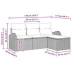 Conjunto de sofá de jardín 4 pcs Beige ratán sintético
