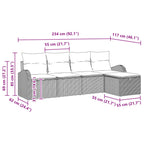 5-piece garden sofa set Brown poly rattan