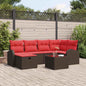 Conjunto de sofá de jardín 6 pcs Marrón ratán sintético