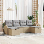 Conjunto de sofá de jardín 6 pcs Beige ratán sintético