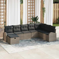 Conjunto de sofá de jardín con cojín 8 pcs Beige Poliratán