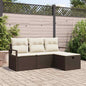 Conjunto de sofá de jardín con cojín 4 pcs Beige Poliratán