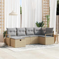 Conjunto de sofá de jardín 6 pcs Beige ratán sintético