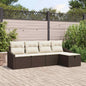 5-Piece Synthetic Rattan Sofa Set with Cushions
