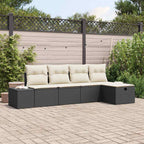Juego de Sofá con cojín 5 pcs ratán sintético