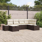 6-Piece Synthetic Rattan Sofa Set with Cushions