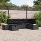 6-Piece Synthetic Rattan Sofa Set with Cushions